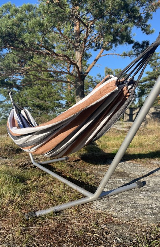 Weiß/Braun Gestreifte Hängematte Braun/Weiß