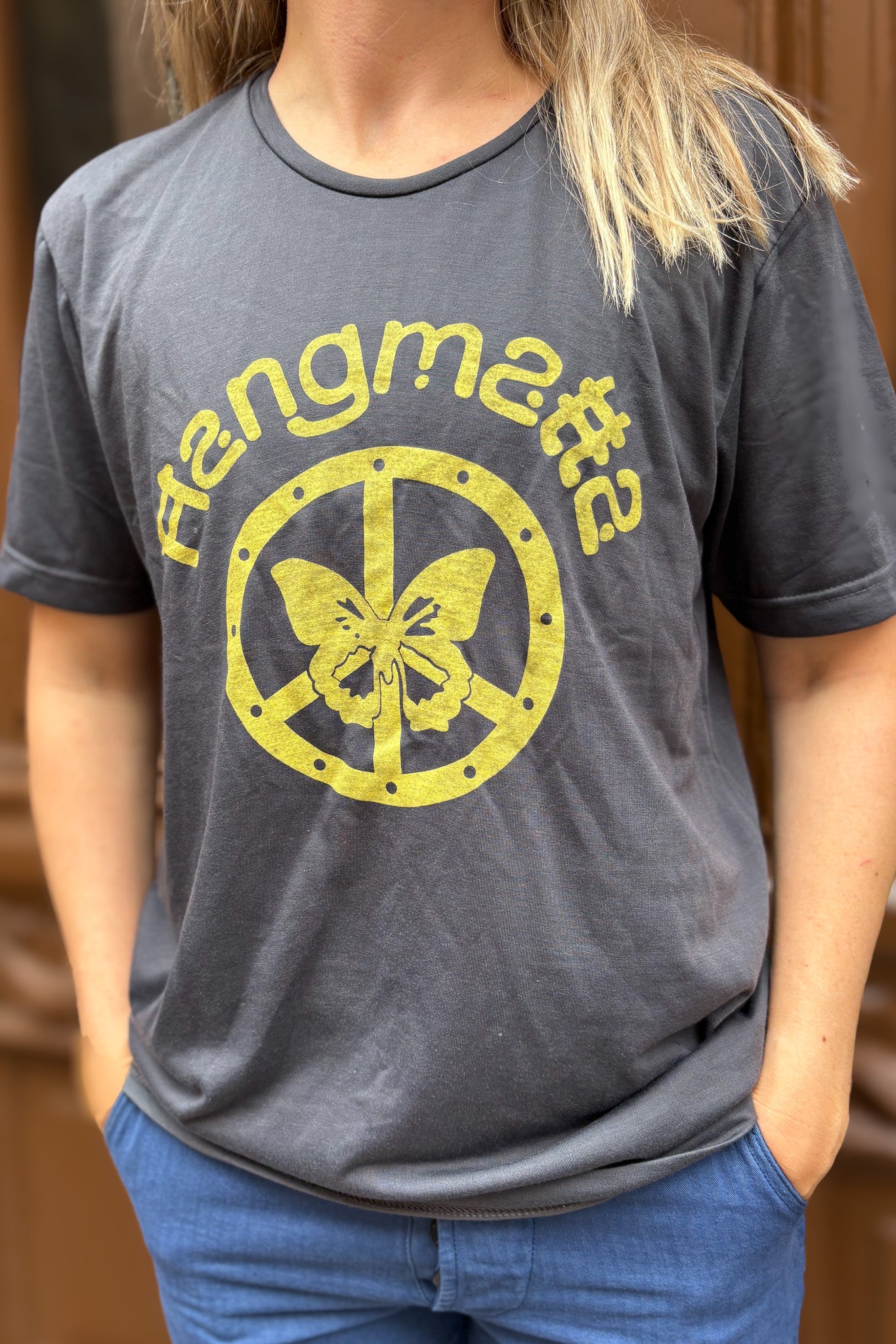 Grå T-Shirt Peace Hangmatta Vintage Grey