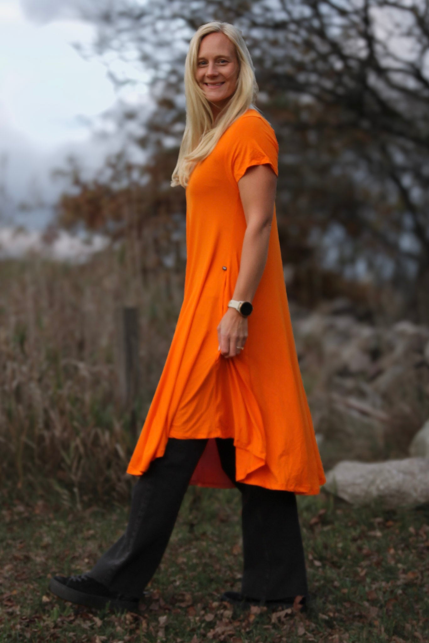 Orange Klänning Ballerina Original Orange