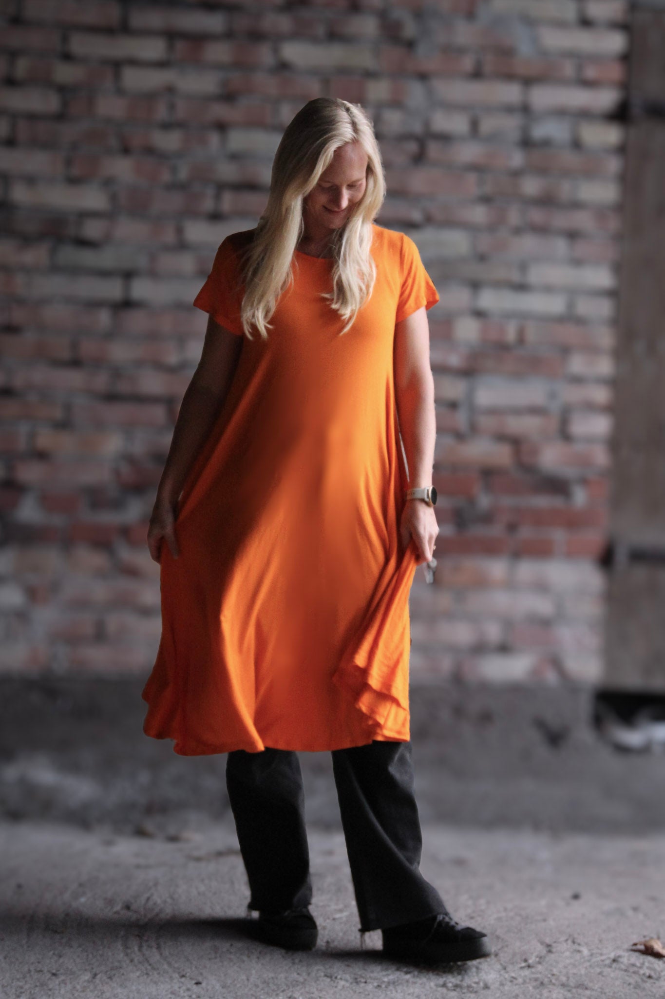 Orange Klänning Ballerina Original Orange