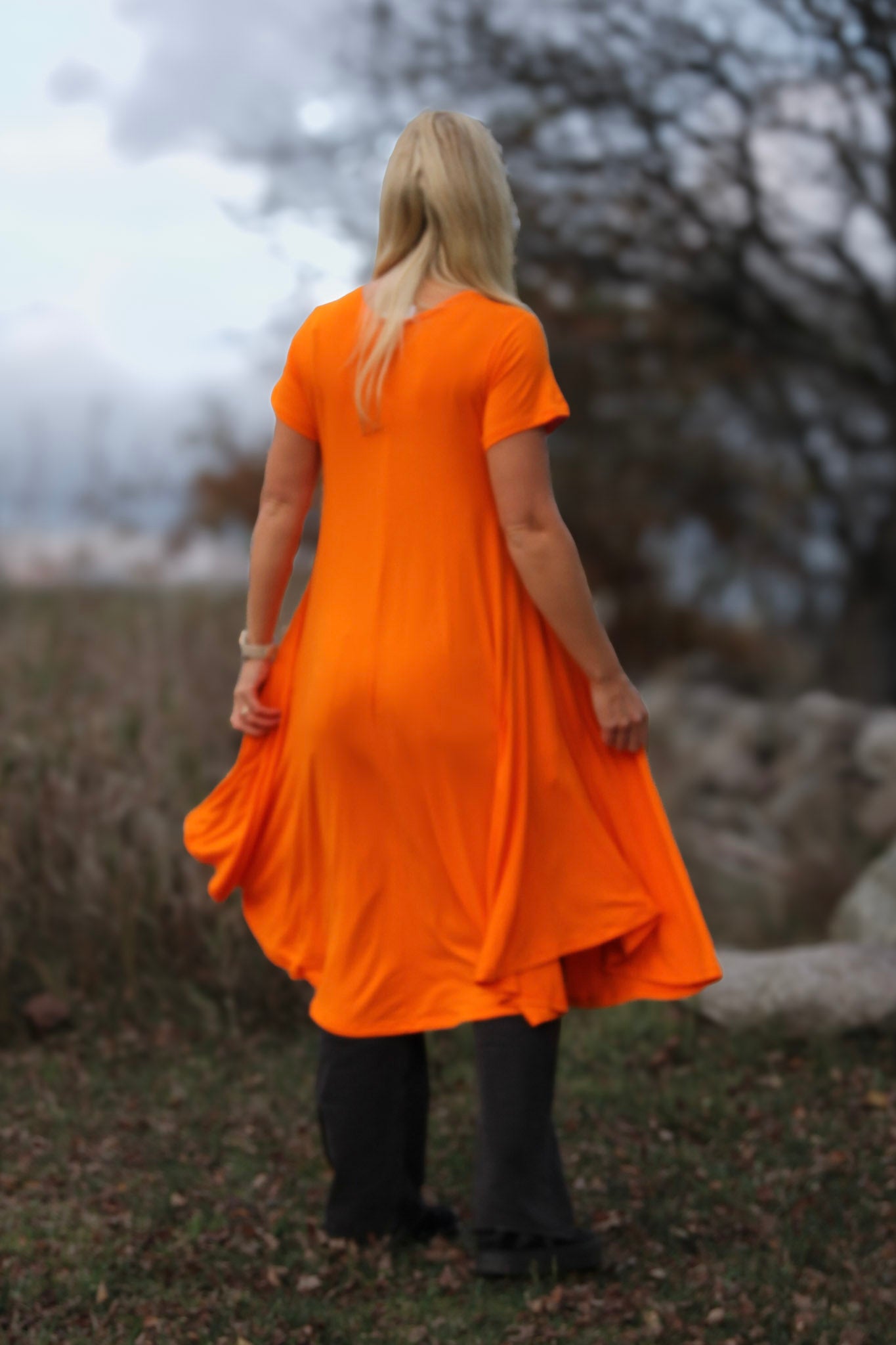 Orange Klänning Ballerina Original Orange