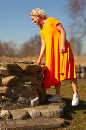 Orange Klänning Ballerina Original Orange