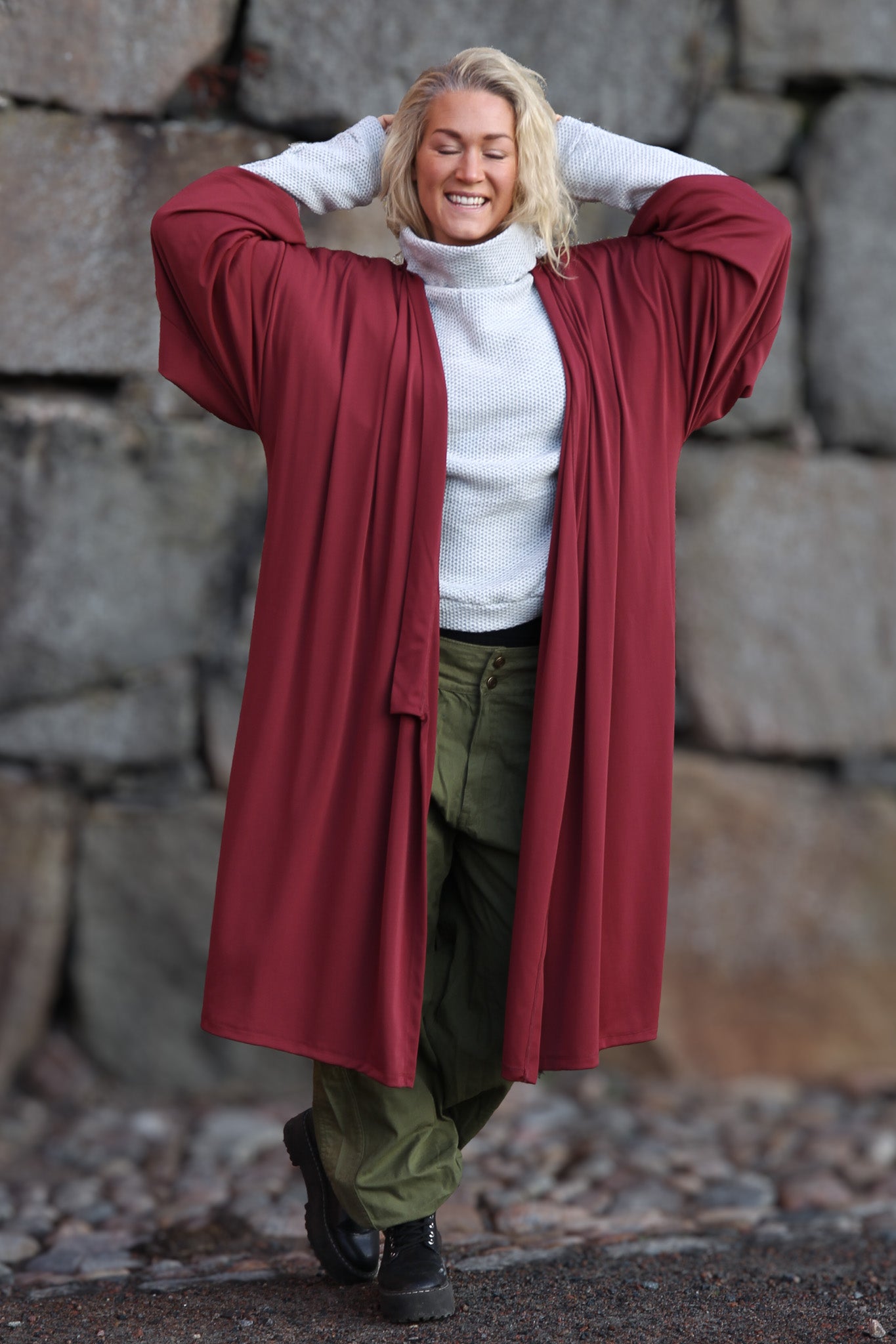 Roter Kimono Kastanienbraun