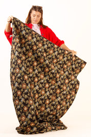 Schwarze Blumendecke Älvadalen Schwarzer Blumendruck