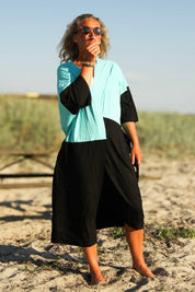 Ljusblå & Svart Kimono Tylösand Two Colored Mint & Black