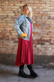 Vinröd Klänning Ballerina Original Wine Red