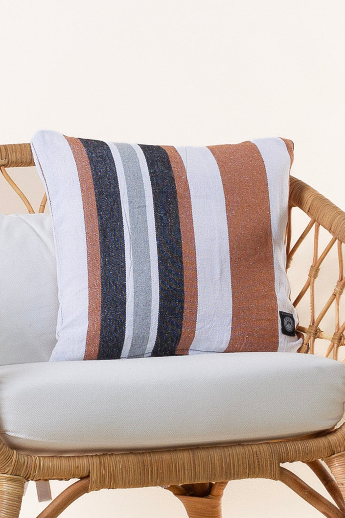 White/Brown Striped Cushion Cover 50x50 White/Brown