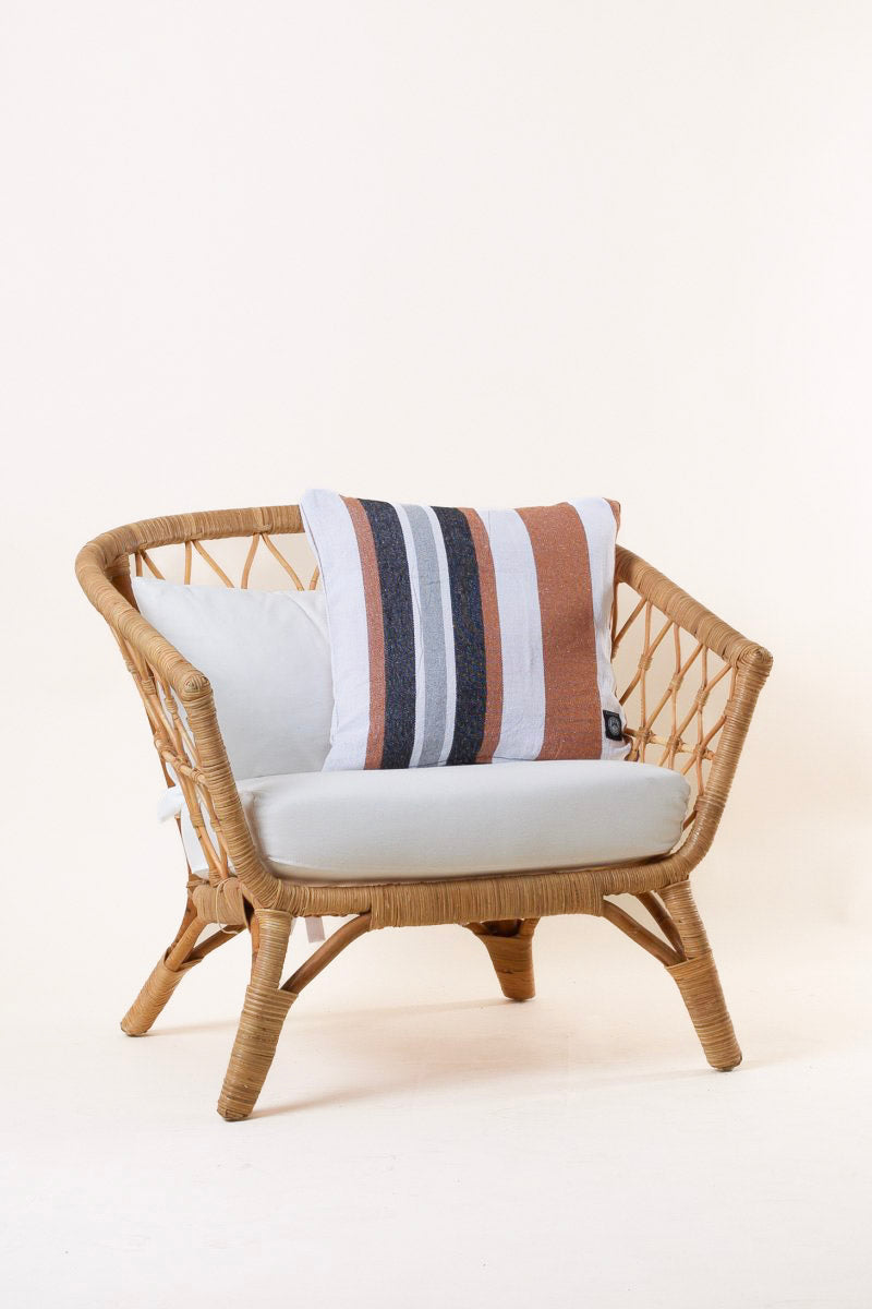 White/Brown Striped Cushion Cover 50x50 White/Brown