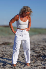 White Linen Trousers Porto White