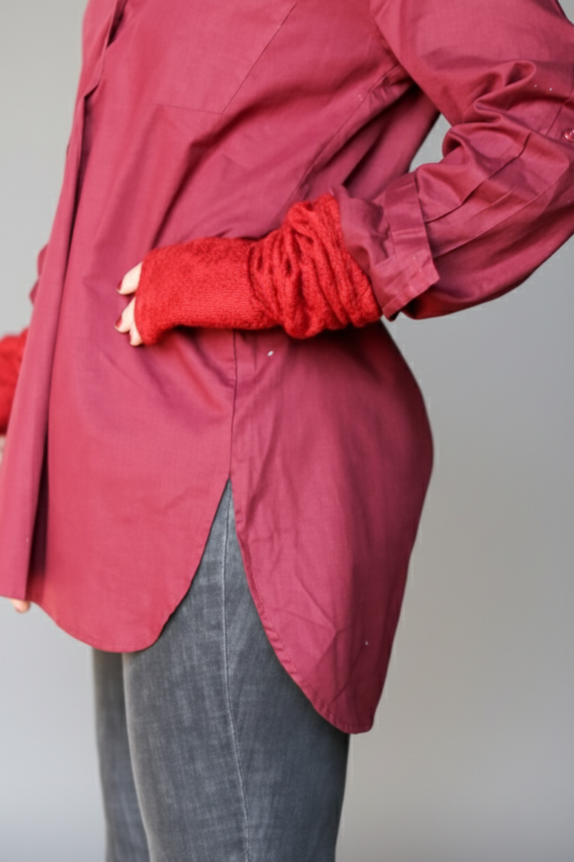 Red Wrist Warmers Arm Warmers Red