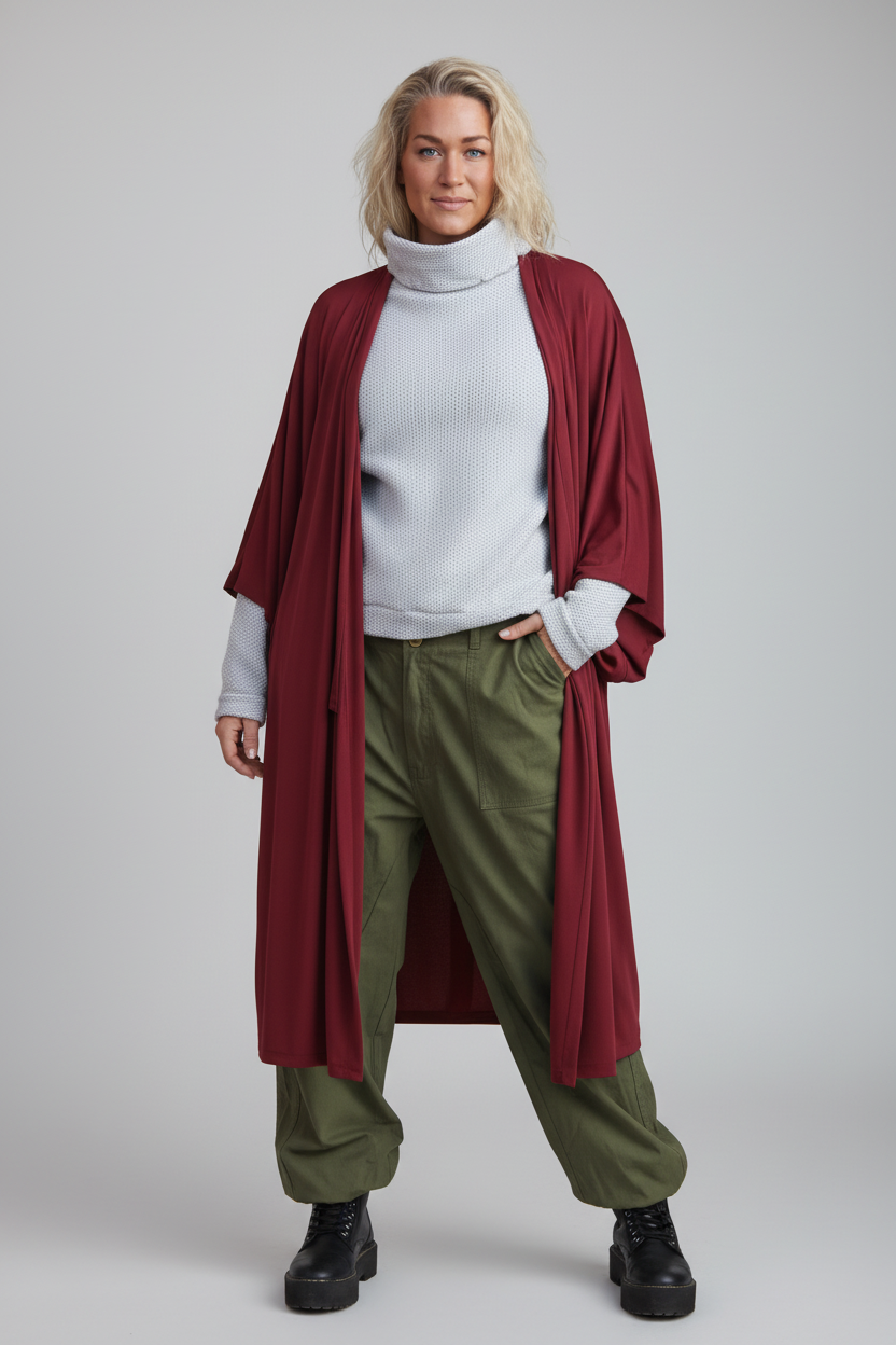 Roter Kimono Kastanienbraun