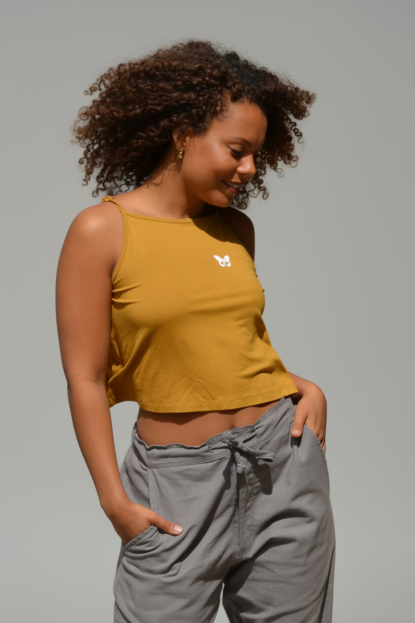 Senfgelbes Top Crop Top Senf