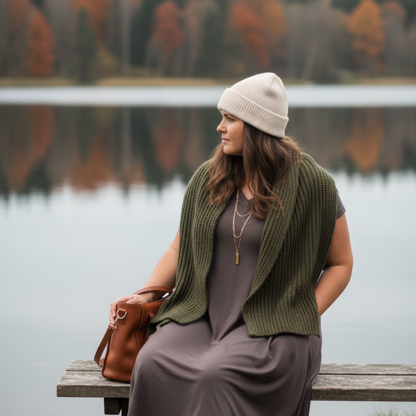 Grå V-neck - sjö höst