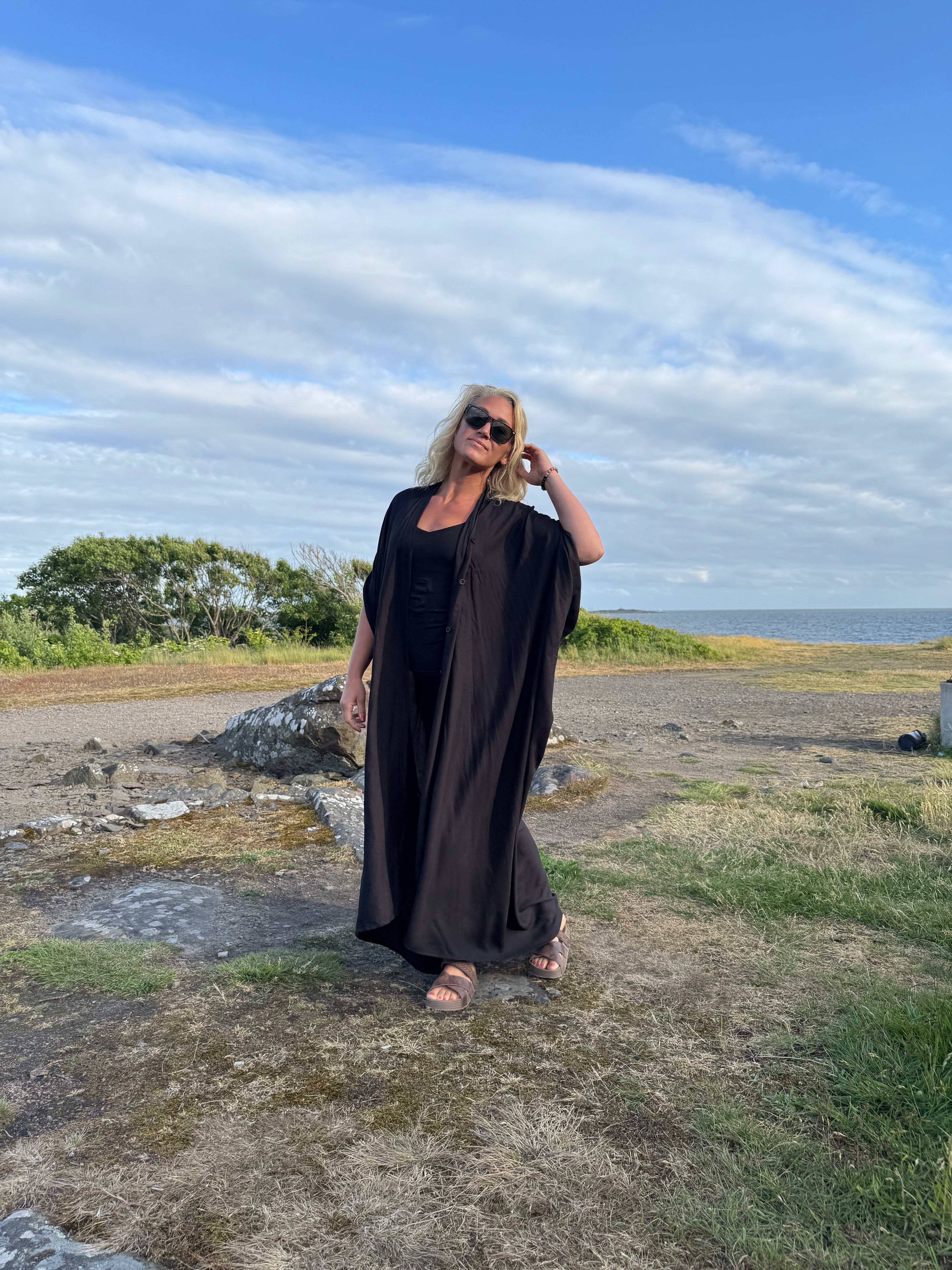 Sort Kaftan Kjole Olinda Sort