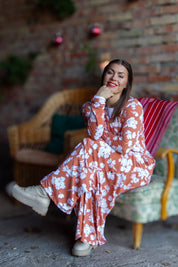 Pink Floral Dress Riviera Peach
