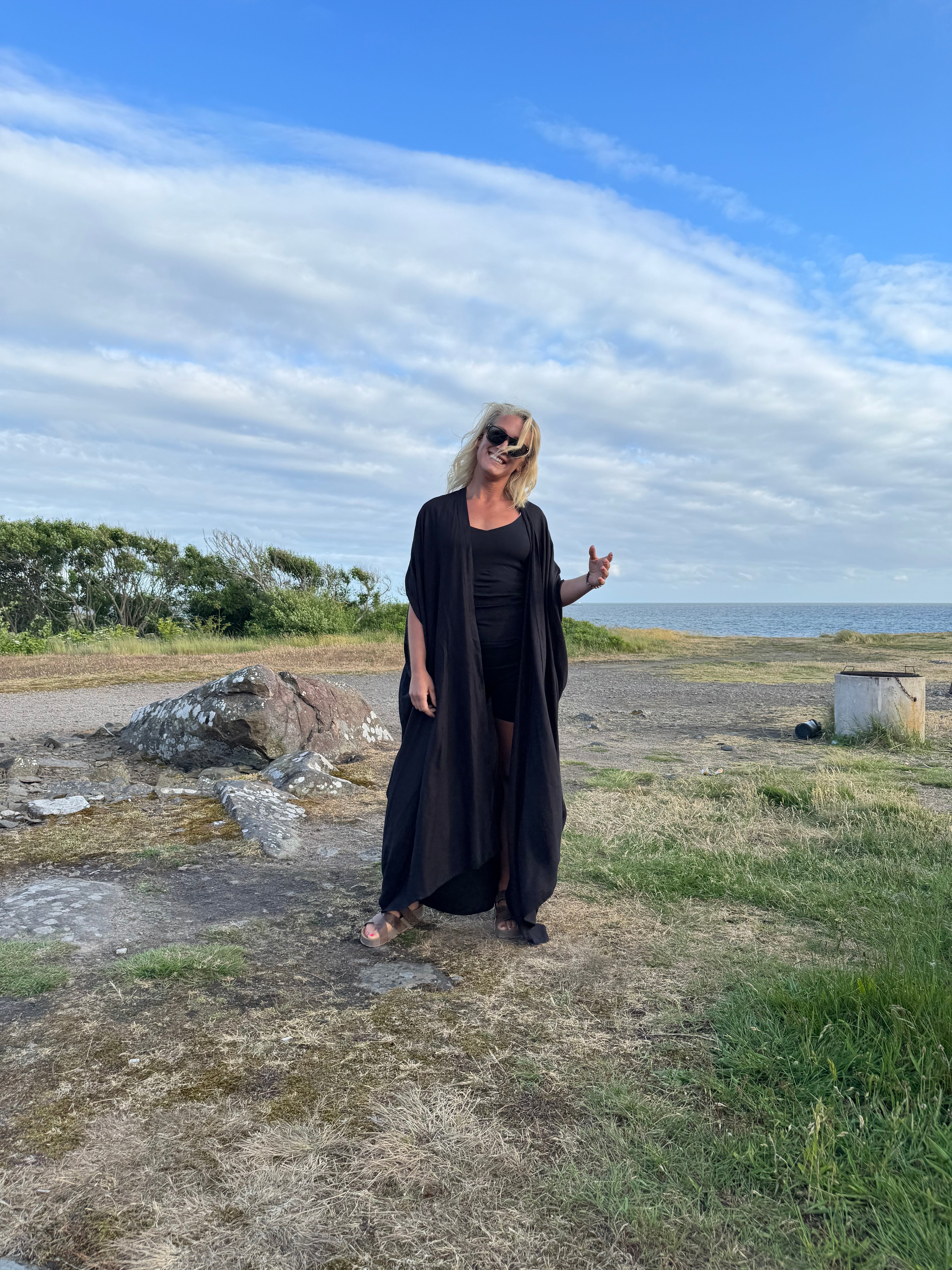 Sort Kaftan Kjole Olinda Sort