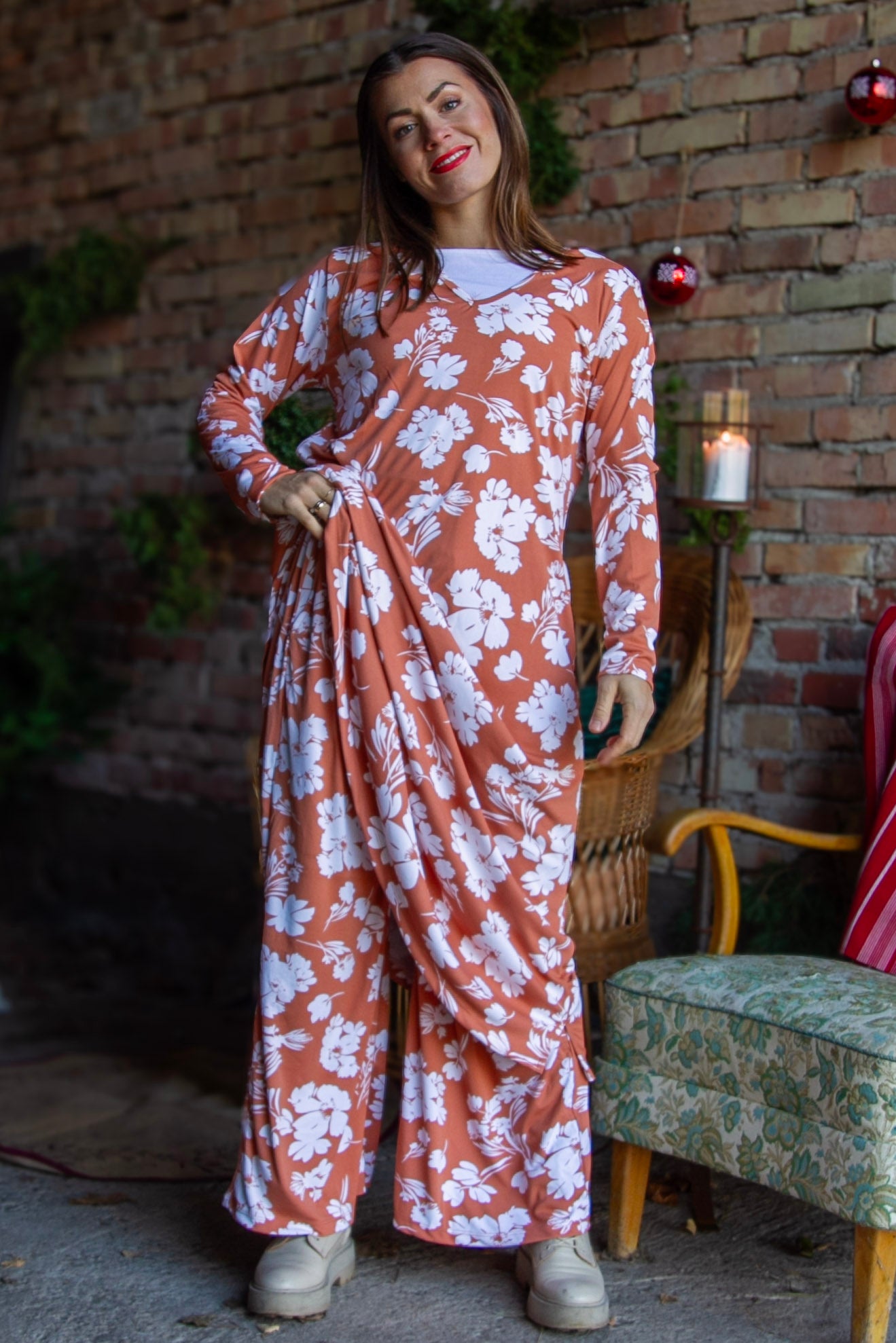 Pink Floral Dress Riviera Peach