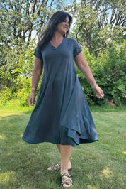 Blå Kjole Ballerina V-udskæring Duffy Blue