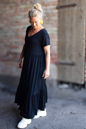 Svart Draperad Klänning Amelie Black