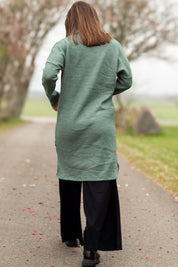 Grün/Blau Pullover Kleid Polo Lose Grün/Blau