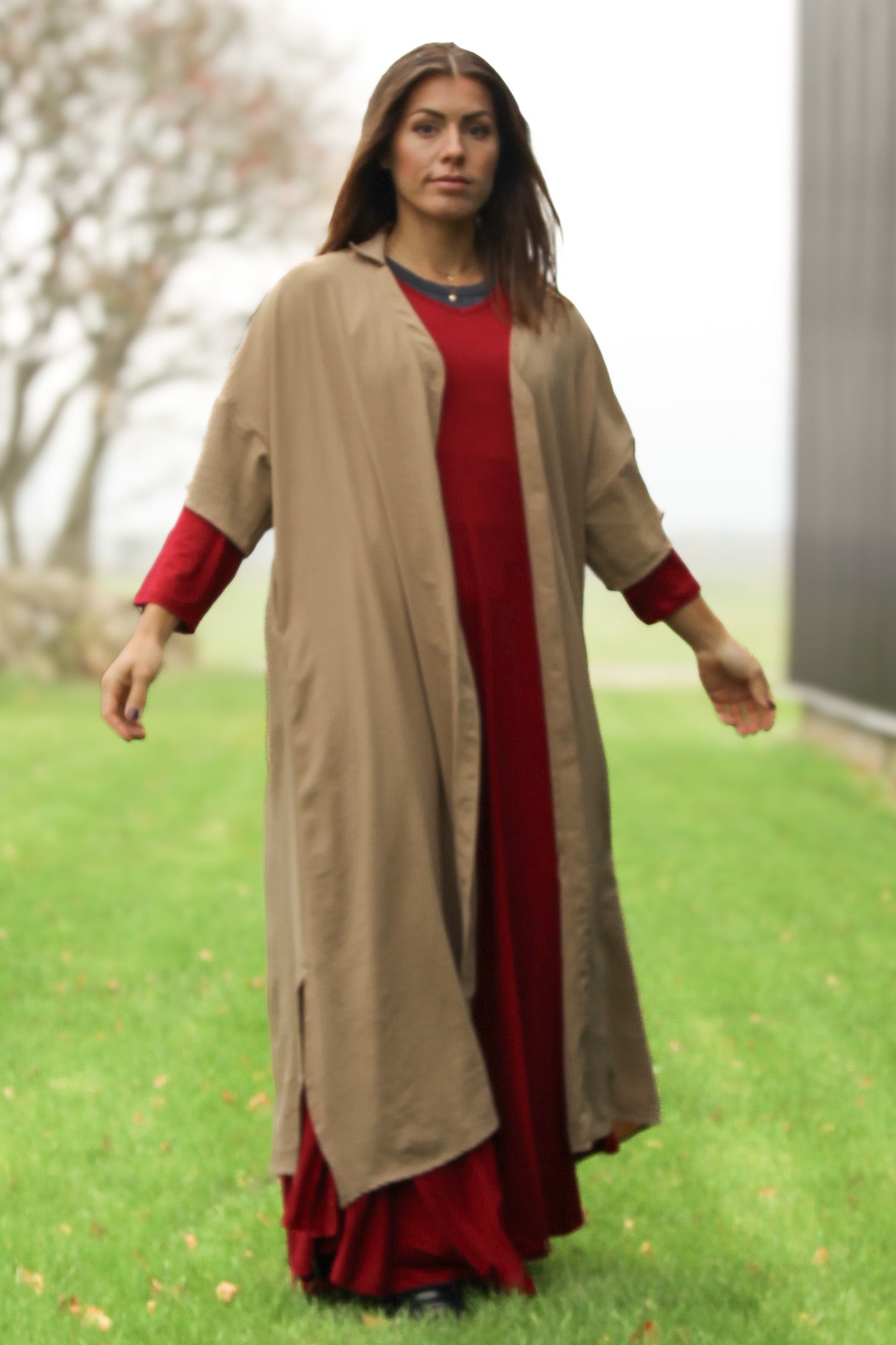 Beige Klänning Sahara Longshirt Earth