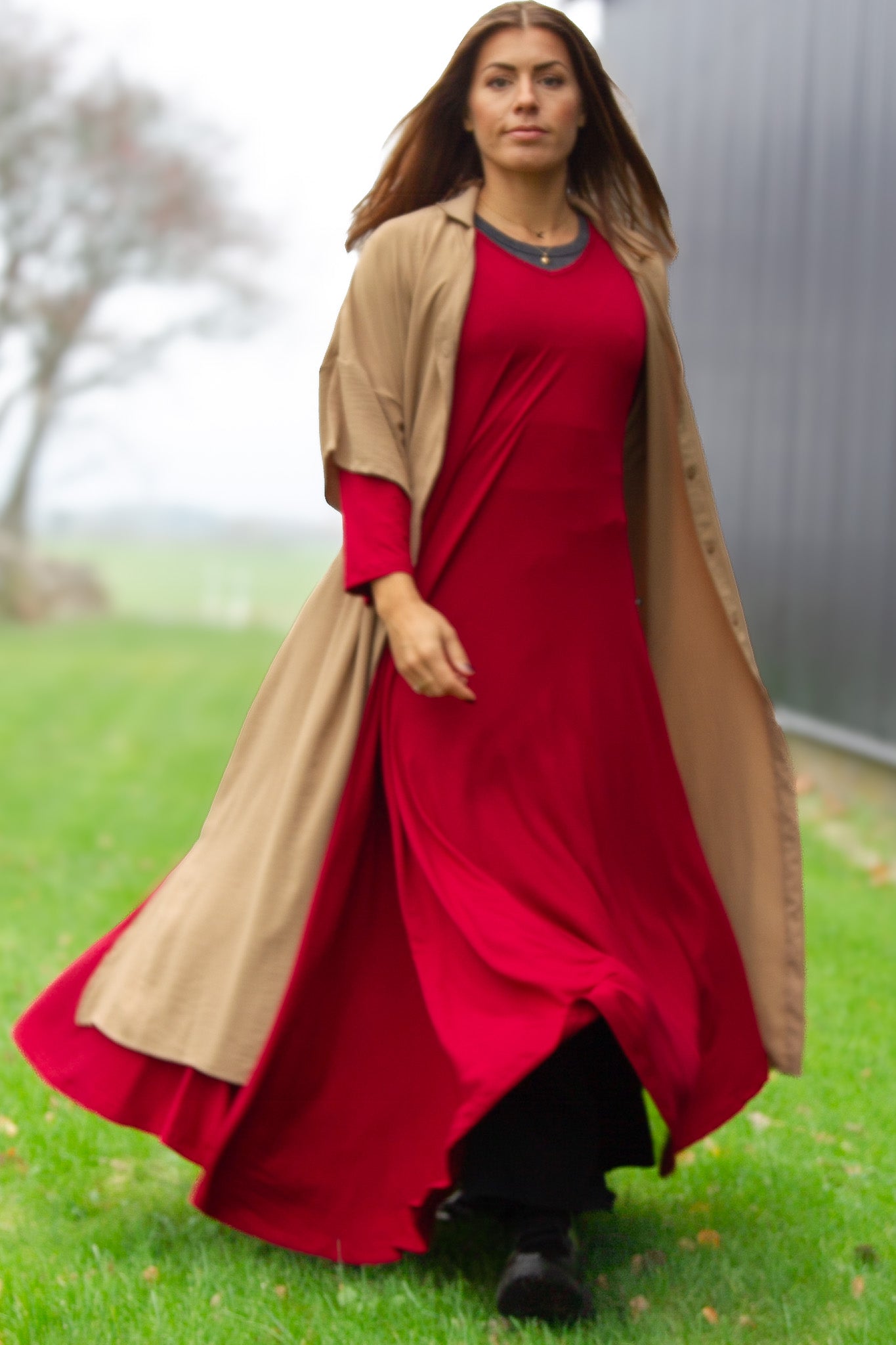Beige Klänning Sahara Longshirt Earth