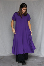 Dunkelviolettes Ballerinakleid Original Dunkelviolett