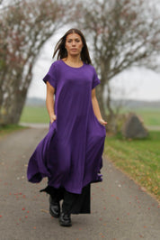 Dunkelviolettes Ballerinakleid Original Dunkelviolett
