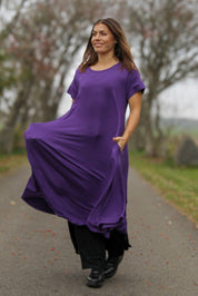 Dunkelviolettes Ballerinakleid Original Dunkelviolett