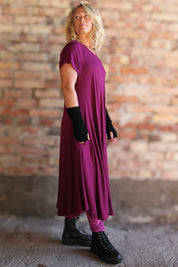 Lila Ballerinakleid V-Ausschnitt Caspium Plum