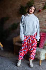Red Harem Pants Yoggi Christmas Red Base