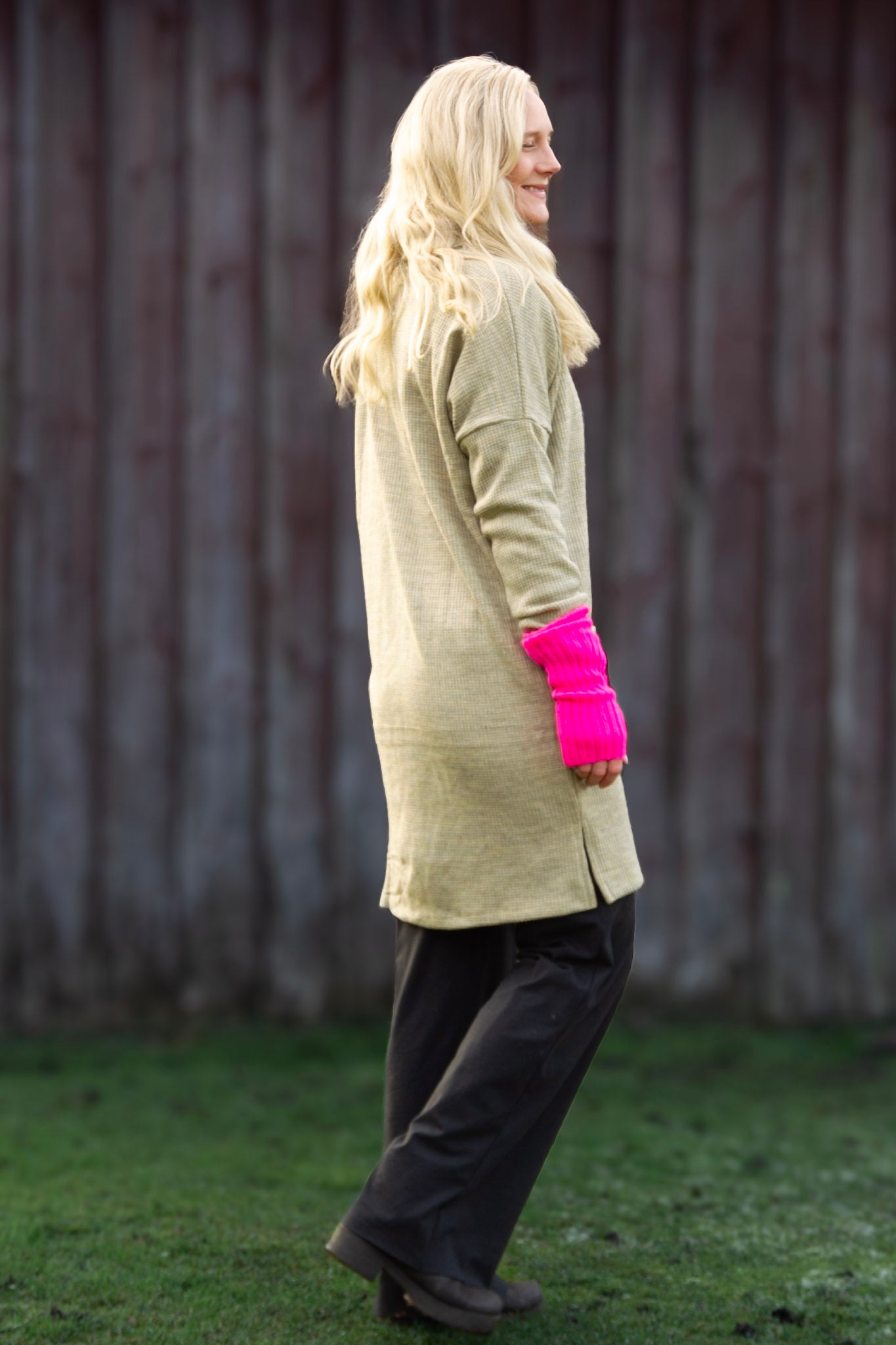 Ljusgrå/Grön Tröjklänning Polo Loose Light Grey Green