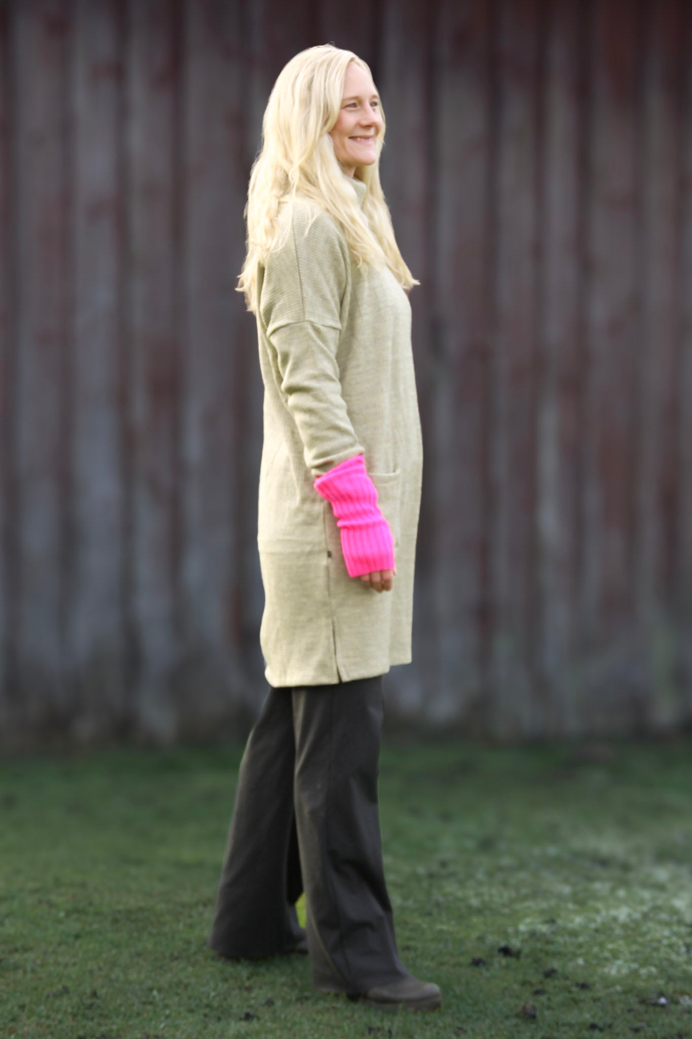 Ljusgrå/Grön Tröjklänning Polo Loose Light Grey Green