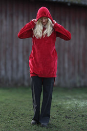 Rotes Hoodiekleid Scarlet Smile Rot