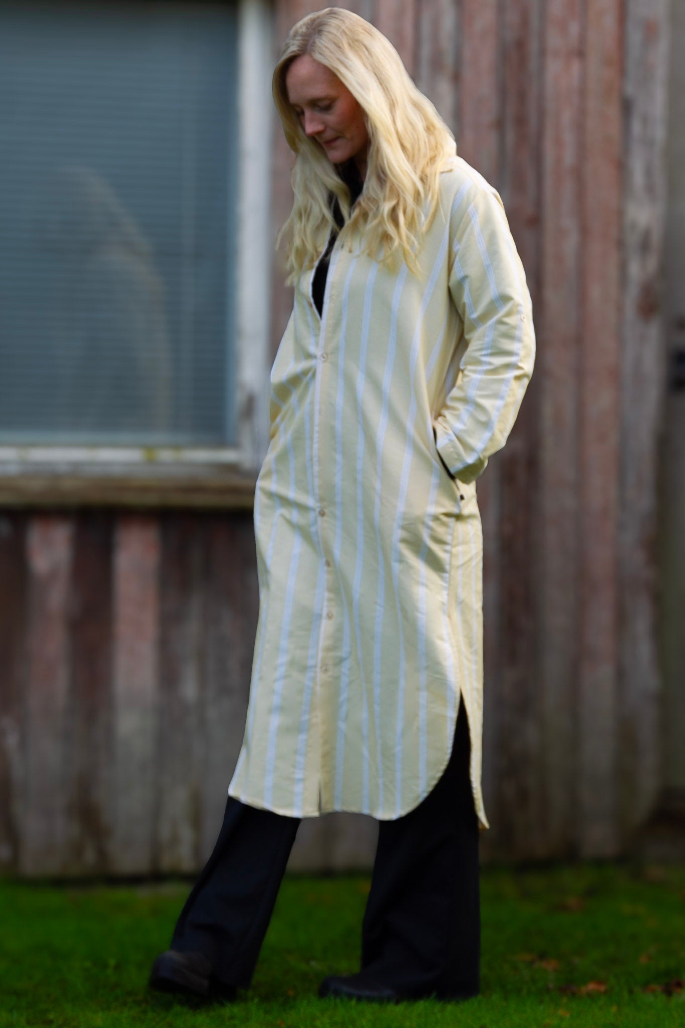 Gelbes Hemdkleid Småland Gelb