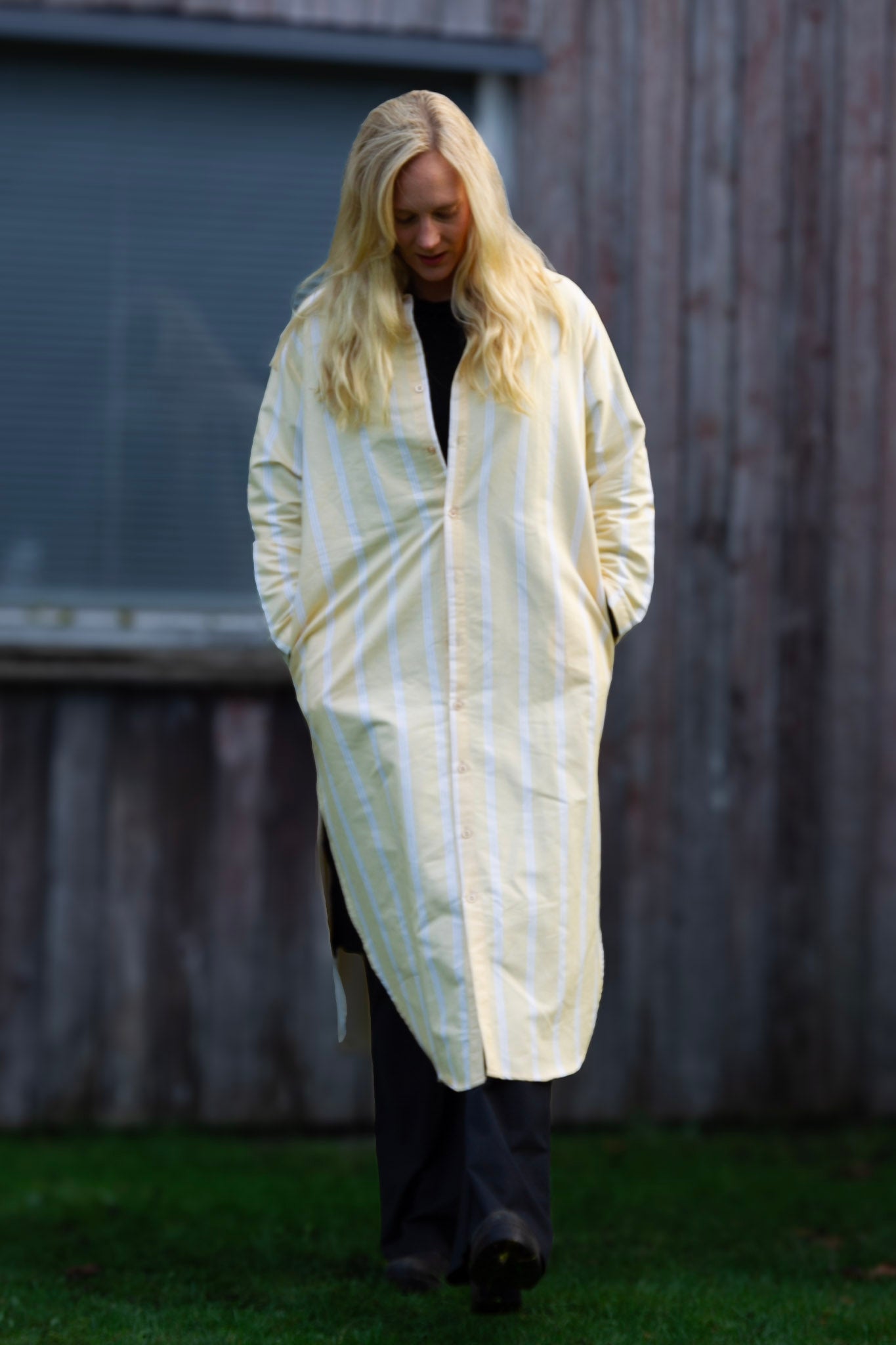 Gelbes Hemdkleid Småland Gelb