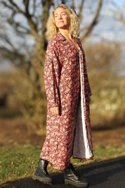 Röd Blommig Klänning Sahara Longsleeve Red Flower
