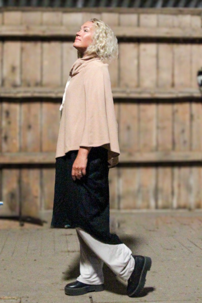 Beige Cape Windswept Beige