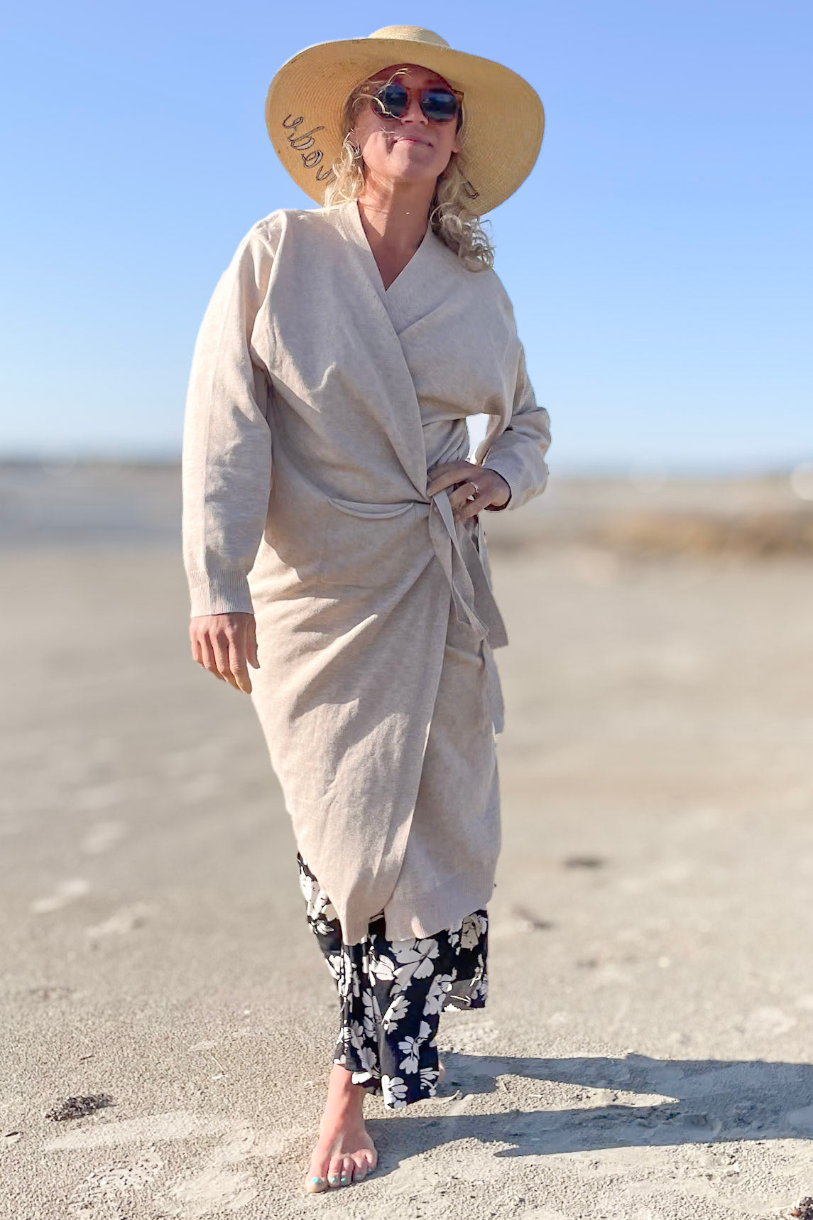 Beige neuletakki Kvarnsveden beige
