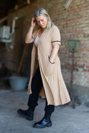 Beige Wrap Dress Ester Cathay Spice