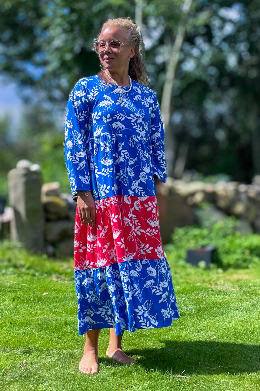 Blaues Blumenkleid Molni Blaues Top