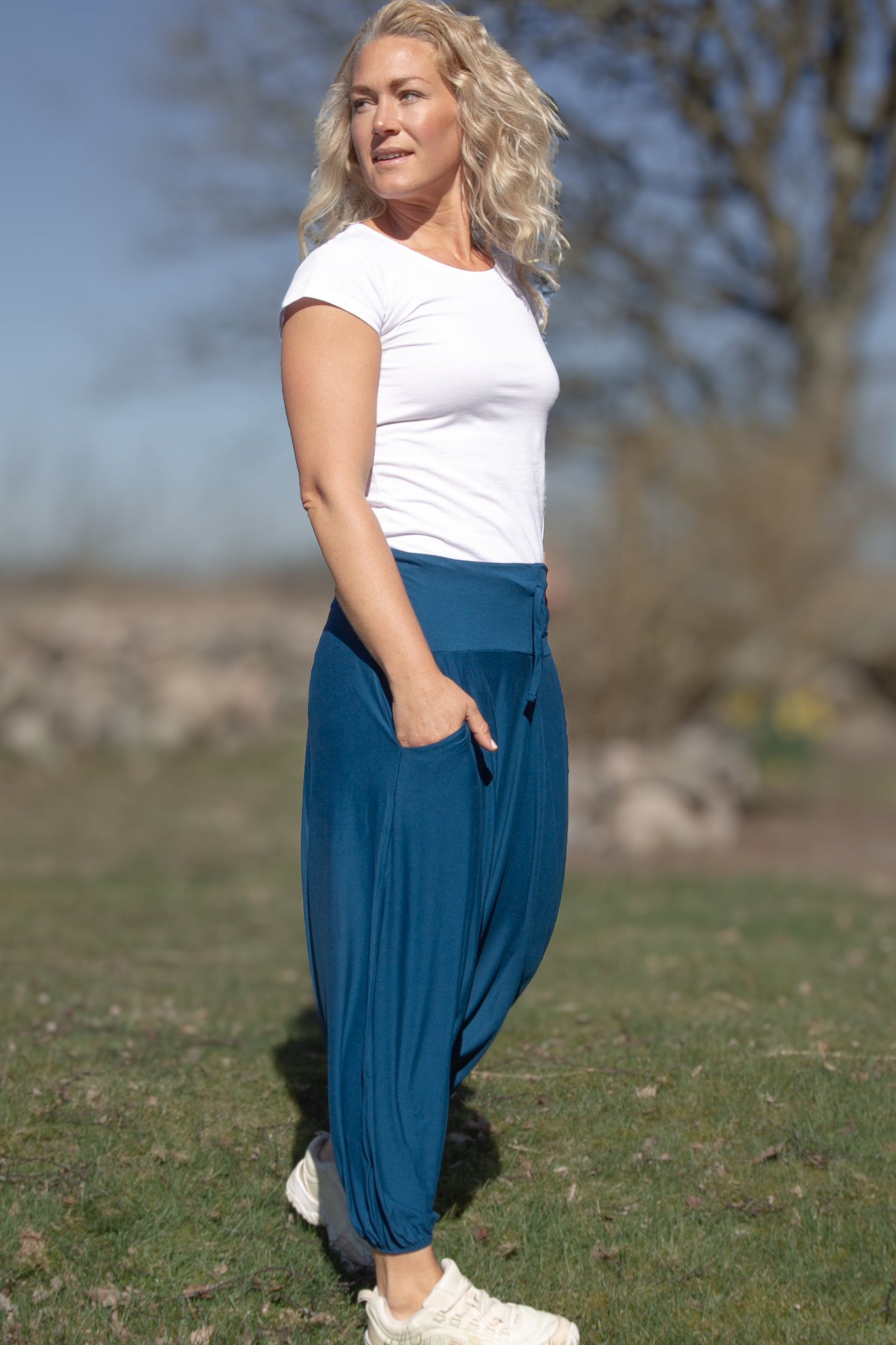 Blå Haremsbyxa Yoga Basic Original Blue