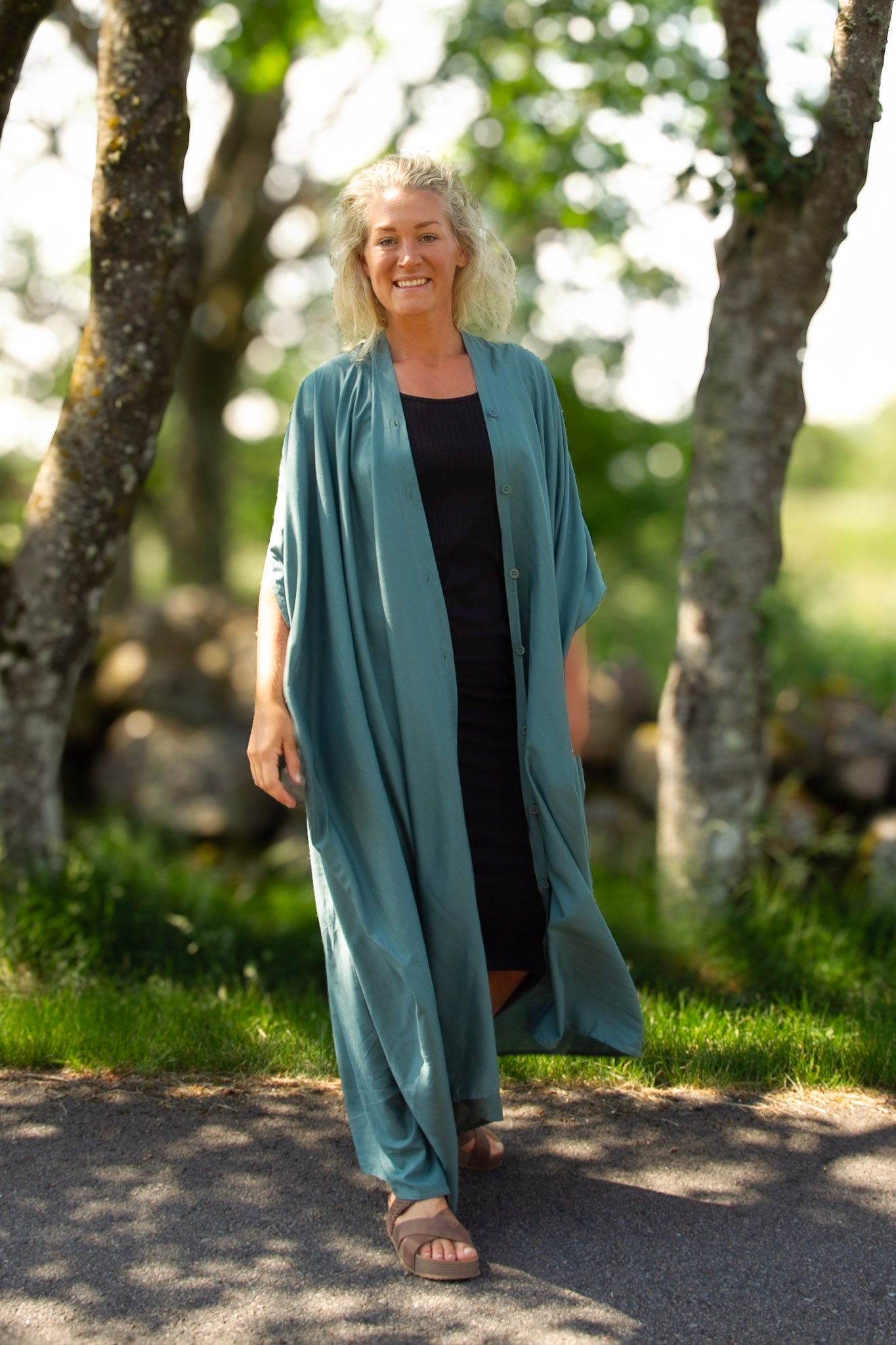 Blue Kaftan Dress Olinda Ocean Blue