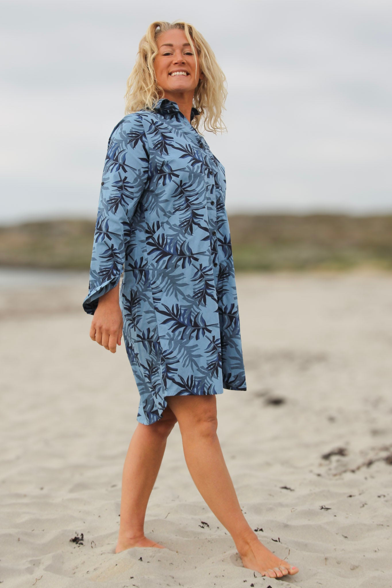 Blau gemustertes Hemd Palma Blue