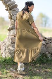 Brun/Beige Draperad Klänning Amelie Brown/Beige