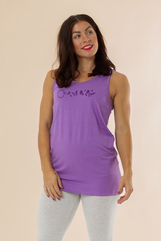 Butterfly Print Tank Top Hyasinth