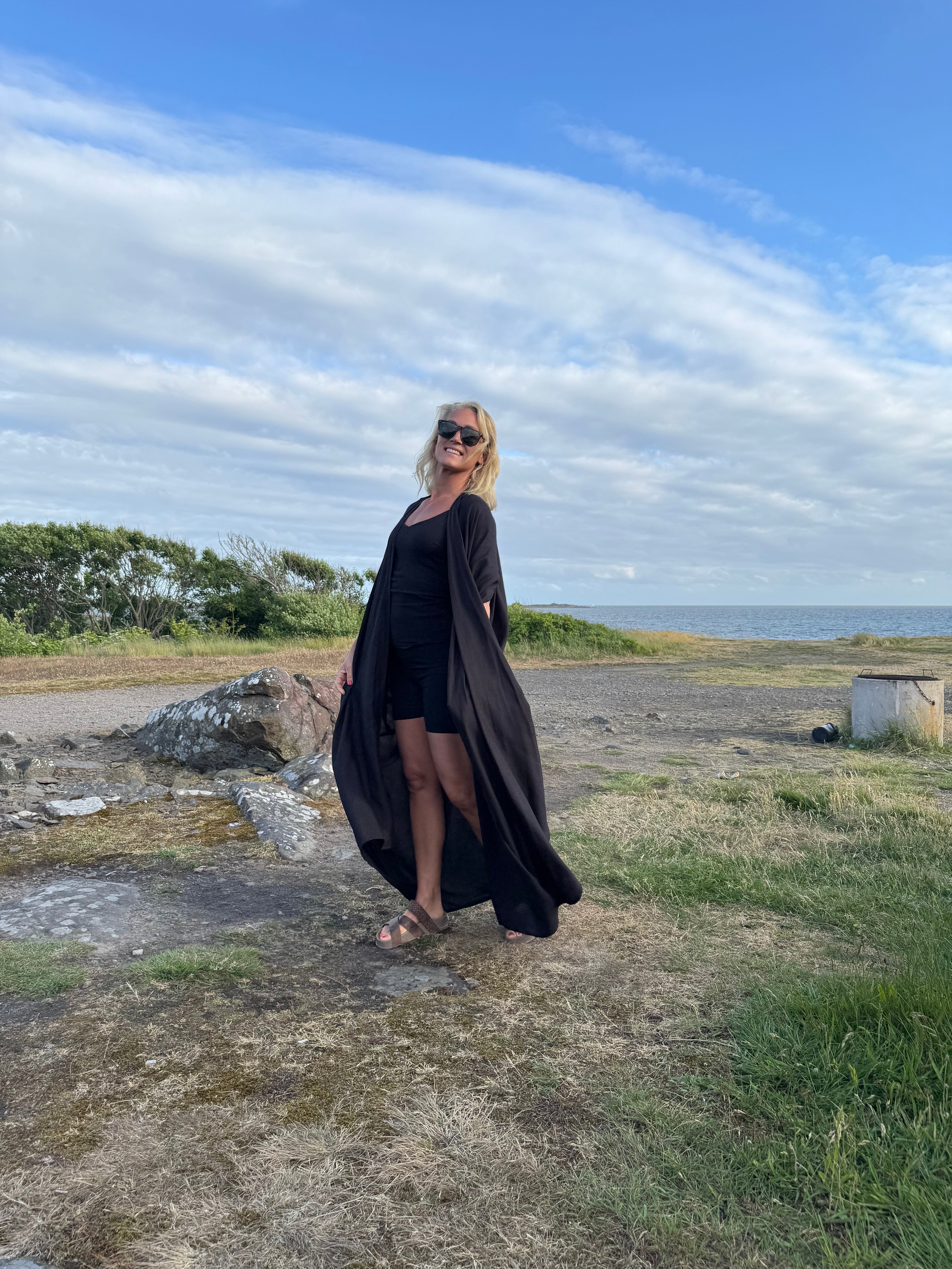 Sort Kaftan Kjole Olinda Sort