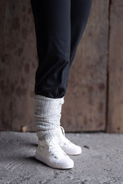 Grå Benvärmare Signe Ribbed Grey