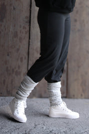 Grå Benvärmare Signe Ribbed Grey