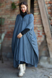Grey Kaftan Dress Olinda Grey